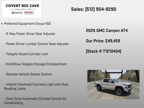 New 2026 GMC Canyon AT4 w/ Nightfall Essentials Package AWD/4WD image 6