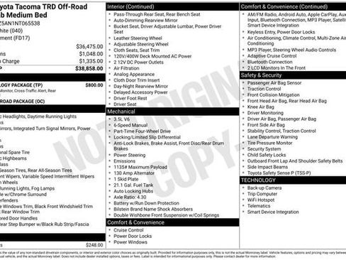 Used 2022 Toyota Tacoma TRD Off-Road w/ Technology Package AWD/4WD image 6