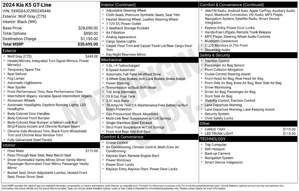Certified 2024 Kia K5 GT-Line AWD/4WD image 25