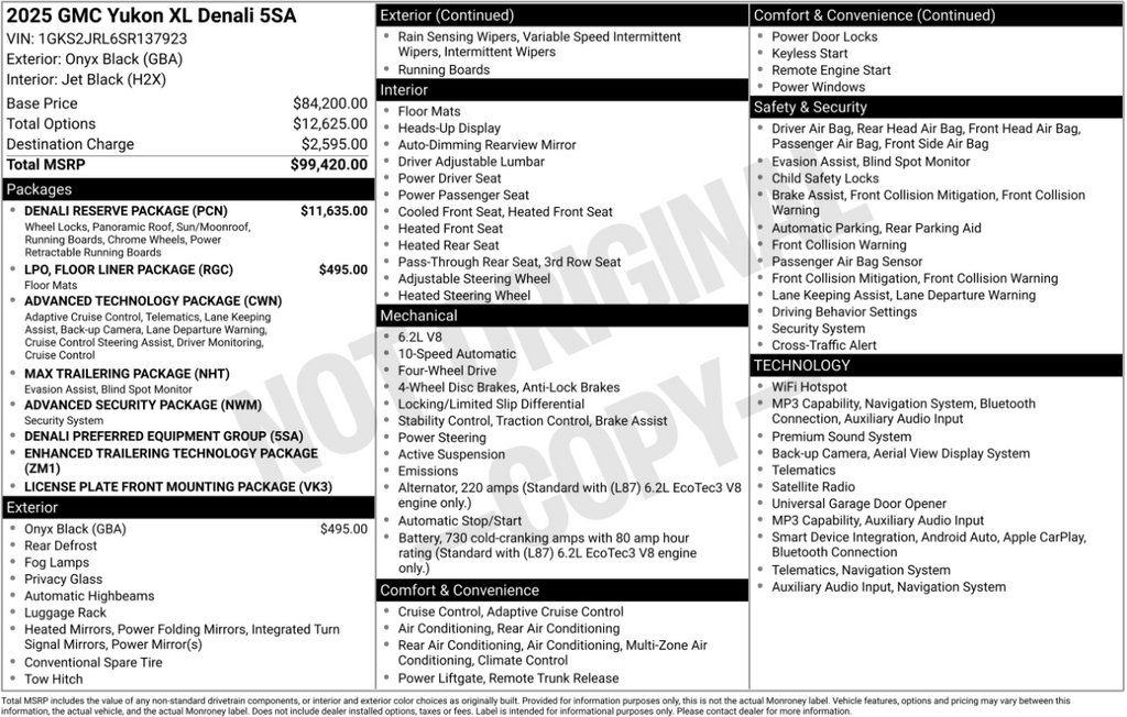 Used 2025 GMC Yukon XL Denali w/ Denali Reserve Package AWD/4WD image 6