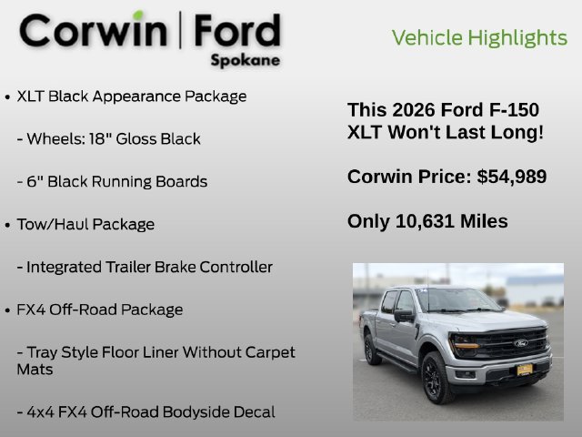 Certified 2026 Ford F150 XLT w/ Equipment Group 302A MID AWD/4WD image 13