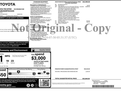 Used 2024 Toyota Tacoma TRD Off-Road w/ TRD Off Road Premium Package AWD/4WD image 57