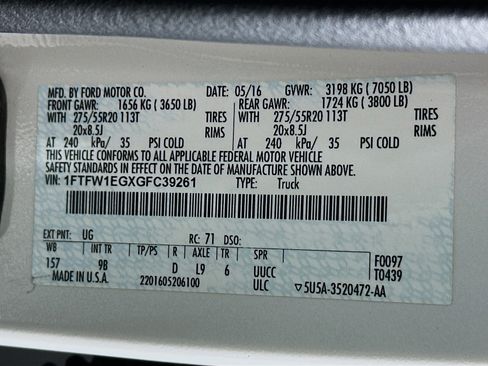 Used 2016 Ford F150 Platinum w/ Equipment Group 701A Luxury image 12