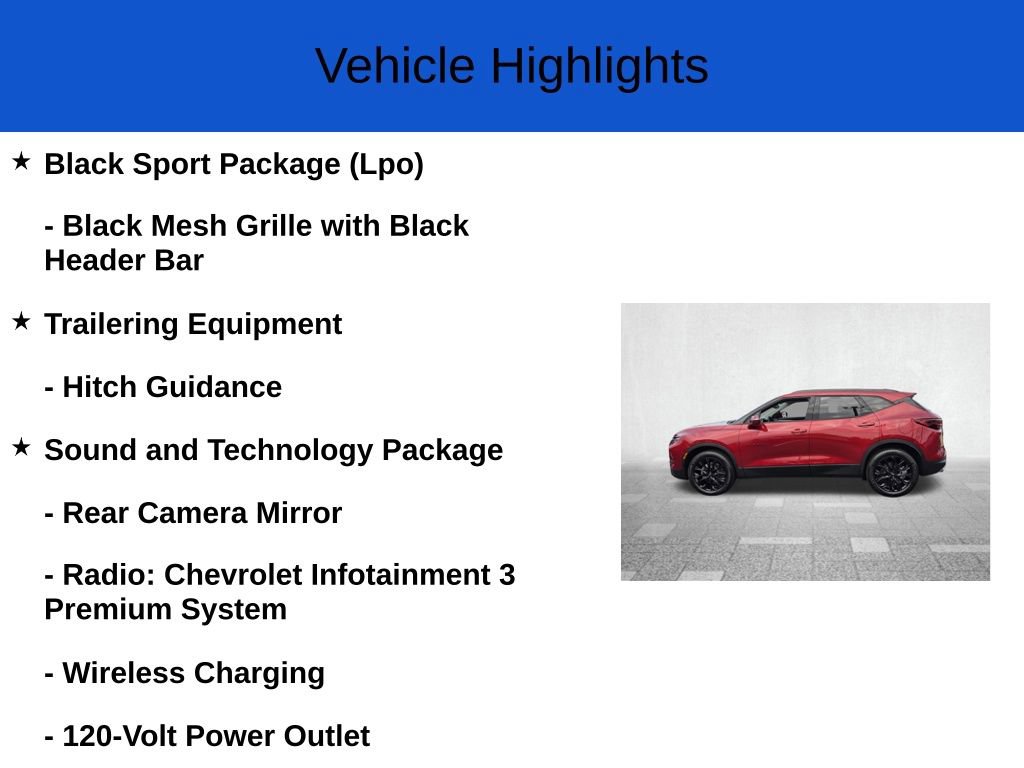 New 2026 Chevrolet Blazer LT w/ LPO, Black Sport Package FWD image 3