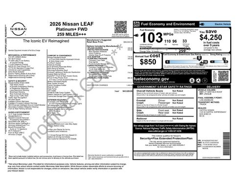 New 2026 Nissan Leaf Platinum+ image 39