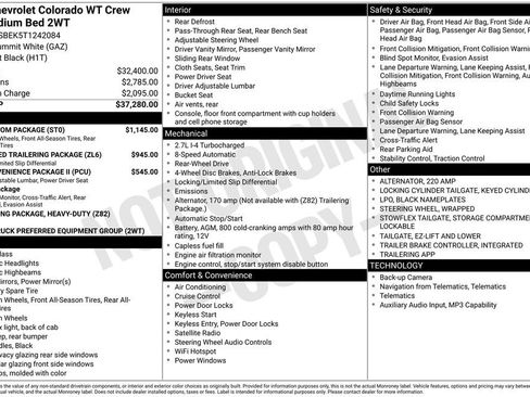 New 2026 Chevrolet Colorado W/T w/ WT Custom Package RWD image 4
