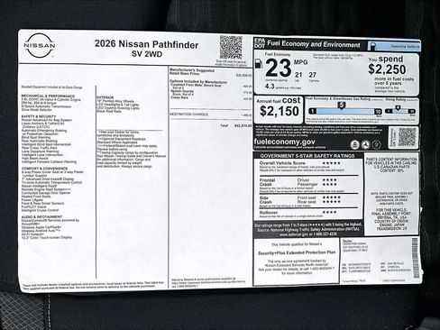 New 2026 Nissan Pathfinder SV image 21