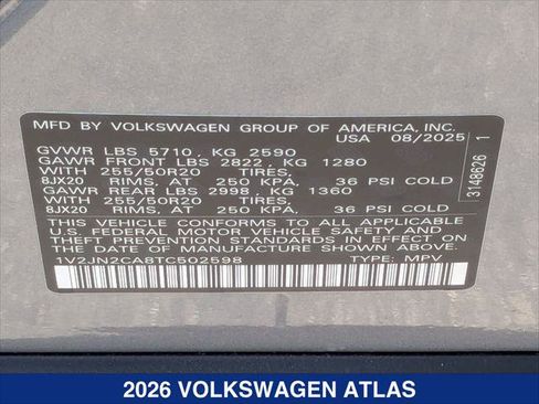 Certified 2026 Volkswagen Atlas SE w/ Panoramic Sunroof Package FWD image 24