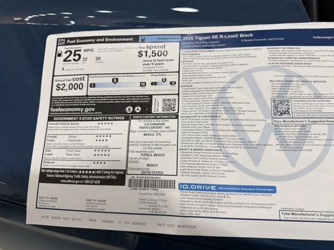 New 2026 Volkswagen Tiguan SE R-Line AWD/4WD image 40