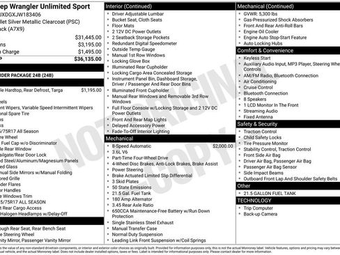 Used 2018 Jeep Wrangler Unlimited Sport AWD/4WD image 4