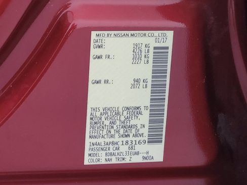 Used 2017 Nissan Altima 2.5 SR w/ Interior Lighting Package FWD image 33