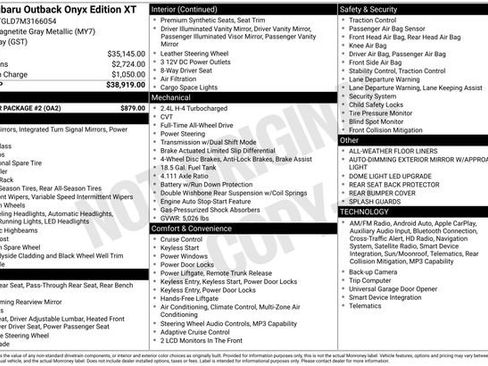 Used 2021 Subaru Outback Onyx Edition XT w/ Popular Package #2 image 25