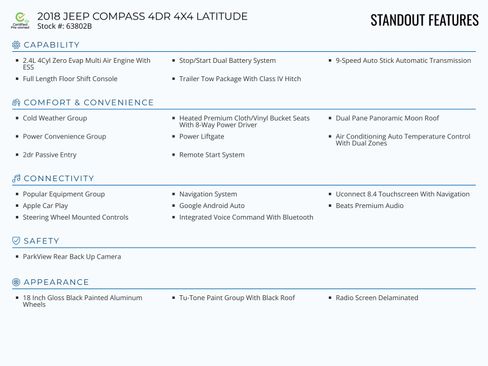 Used 2018 Jeep Compass Latitude w/ Popular Equipment Group image 3