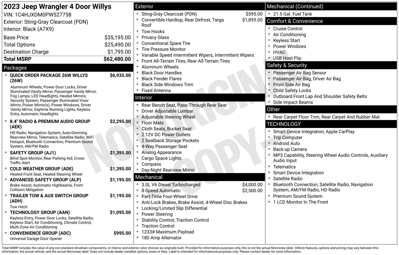 Certified 2023 Jeep Wrangler Unlimited Sport AWD/4WD image 33