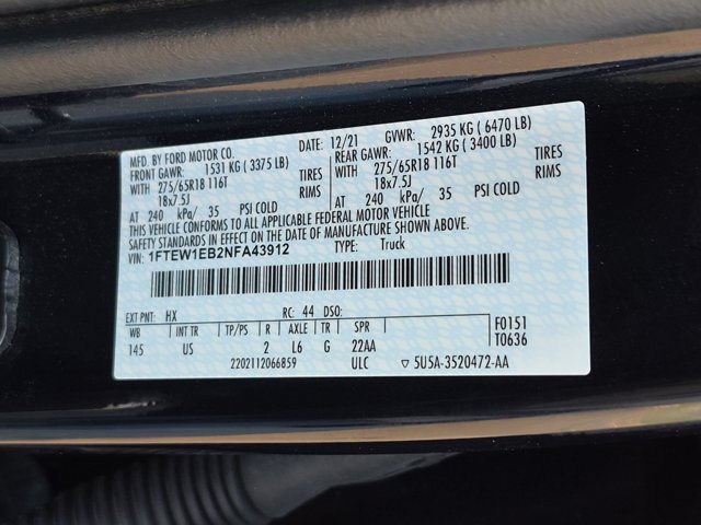 Used 2022 Ford F150 XLT w/ Equipment Group 302A High AWD/4WD image 16