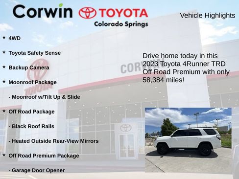 Used 2023 Toyota 4Runner TRD Off-Road Premium w/ Moonroof Package AWD/4WD image 7