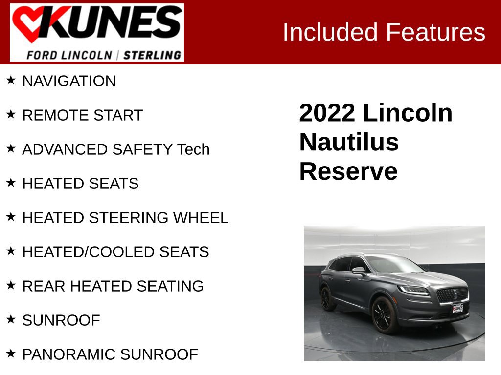 Used 2022 Lincoln Nautilus Reserve w/ Monochromatic Package AWD/4WD image 2