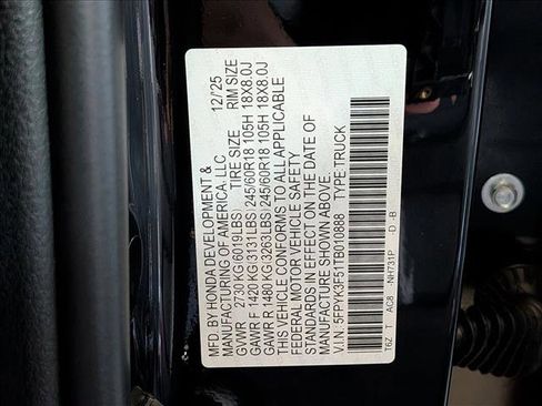 New 2026 Honda Ridgeline RTL image 17