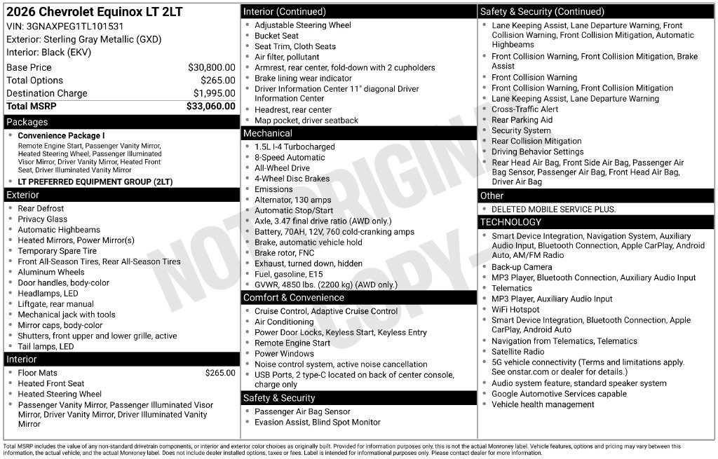Used 2026 Chevrolet Equinox LT AWD/4WD image 4