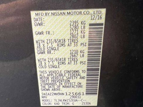 Used 2017 Nissan Murano SL w/ SL Technology Package image 28