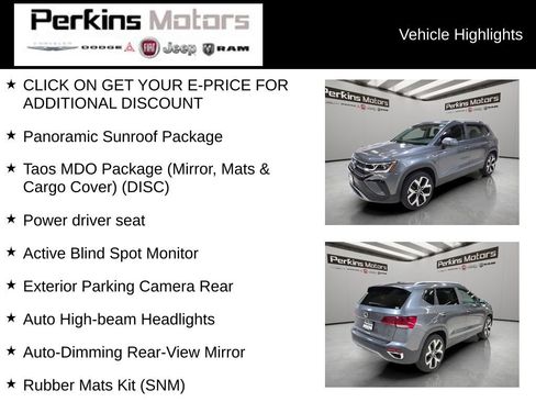 Used 2022 Volkswagen Taos SEL w/ Panoramic Sunroof Package AWD/4WD image 7