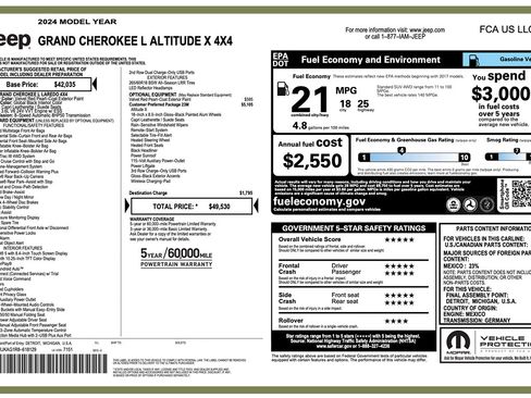 Used 2024 Jeep Grand Cherokee L Altitude AWD/4WD image 2