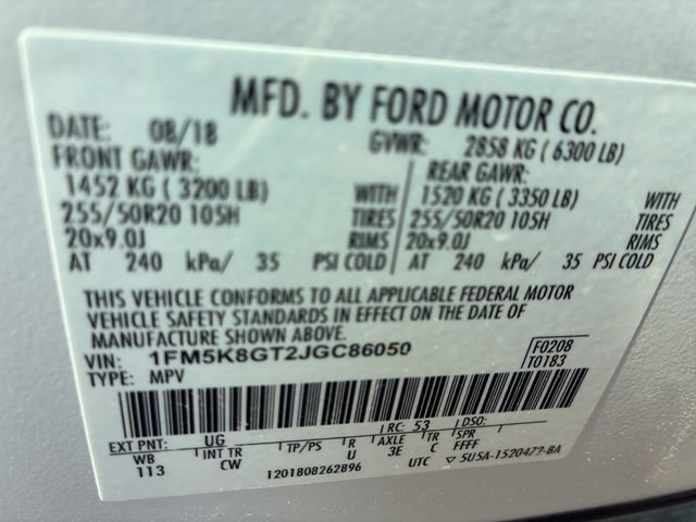 Used 2018 Ford Explorer Sport w/ Equipment Group 401A AWD/4WD image 14