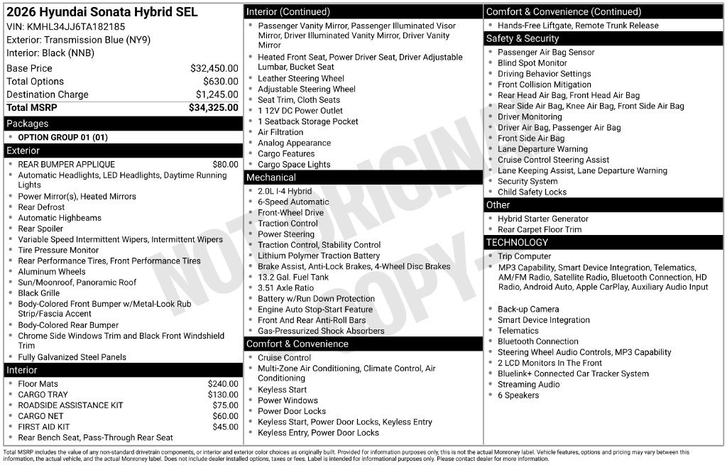 New 2026 Hyundai Sonata SEL FWD image 4
