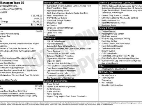 Used 2022 Volkswagen Taos SE image 31