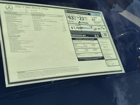 New 2026 Mercedes-Benz S 580e 4MATIC Sedan image 16