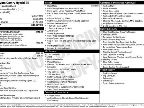 Used 2024 Toyota Camry SE w/ Audio Upgrade Package FWD image 7