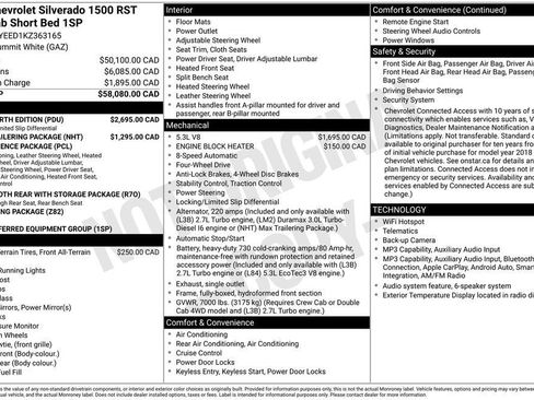 Used 2019 Chevrolet Silverado 1500 RST w/ True North Edition AWD/4WD image 1