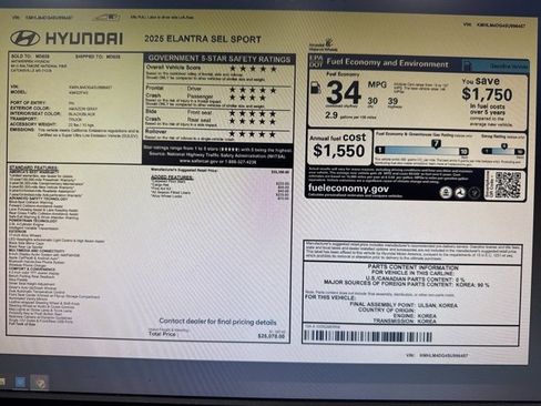 Used 2025 Hyundai Elantra Sport image 42