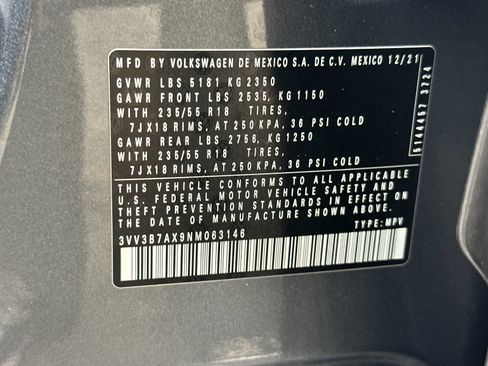 Used 2022 Volkswagen Tiguan SE image 34