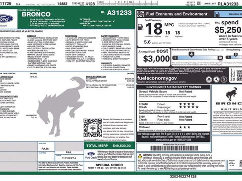 Certified 2024 Ford Bronco Black Diamond AWD/4WD image 35