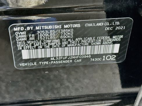 Used 2022 Mitsubishi Mirage G4 Black Edition FWD image 19