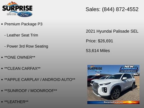Used 2021 Hyundai Palisade SEL w/ Premium Package FWD image 21