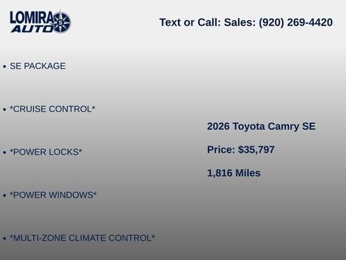 Used 2026 Toyota Camry SE AWD/4WD image 6