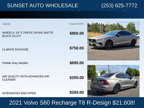 Used 2021 Volvo S60 T8 R-Design w/ Climate Package AWD/4WD image 28