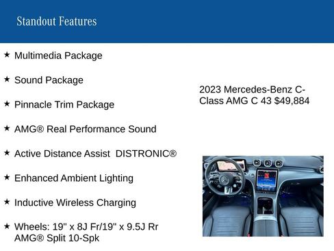 Certified 2023 Mercedes-Benz C 43 AMG 4MATIC Sedan image 9