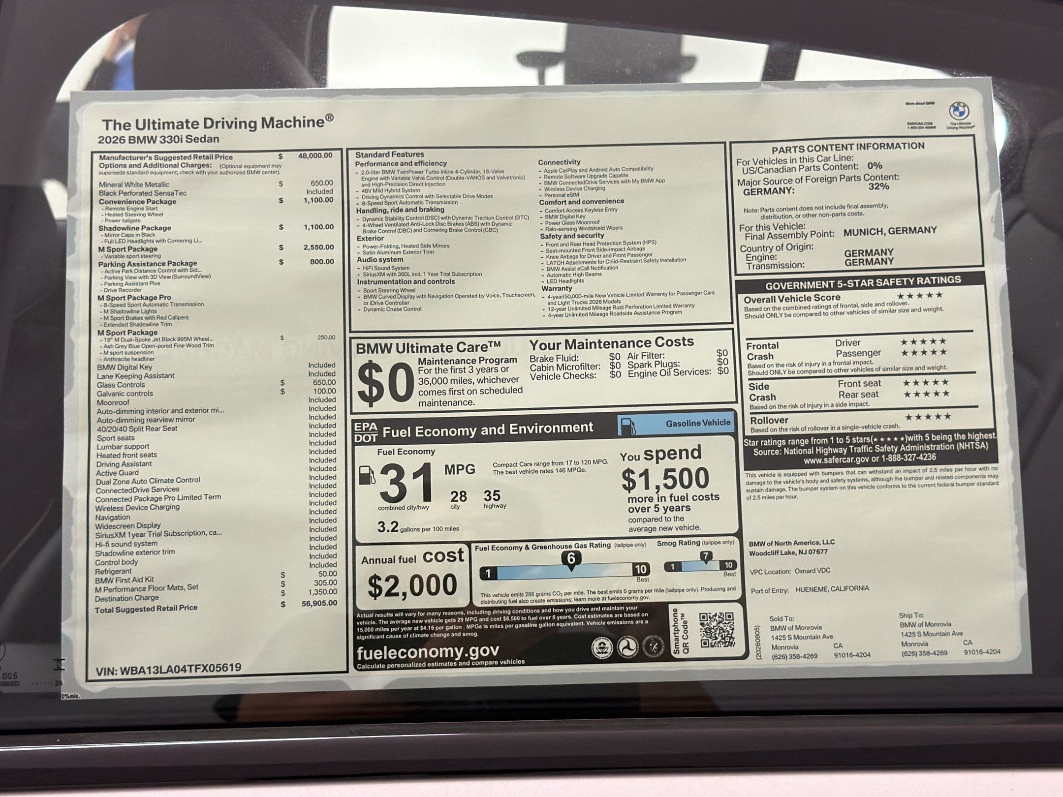 New 2026 BMW 330i Sedan w/ M Sport Package RWD image 32