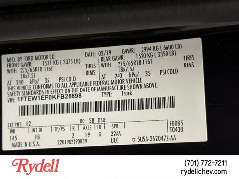 Used 2019 Ford F150 XLT w/ Equipment Group 302A Luxury AWD/4WD image 22