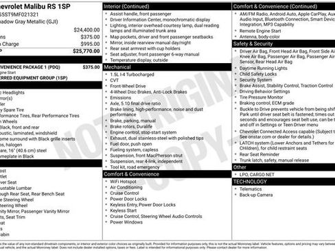 Used 2021 Chevrolet Malibu RS w/ LPO, Convenience Package 1 FWD image 23