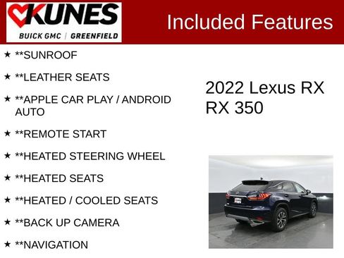 Used 2022 Lexus RX 350 AWD w/ Premium Package image 2
