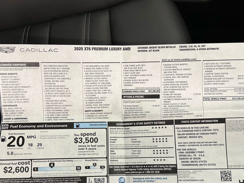 Used 2025 Cadillac XT6 Premium Luxury w/ Platinum Package AWD/4WD image 46