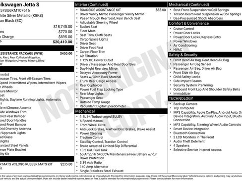 Used 2019 Volkswagen Jetta S w/ Driver Assistance Package FWD image 17