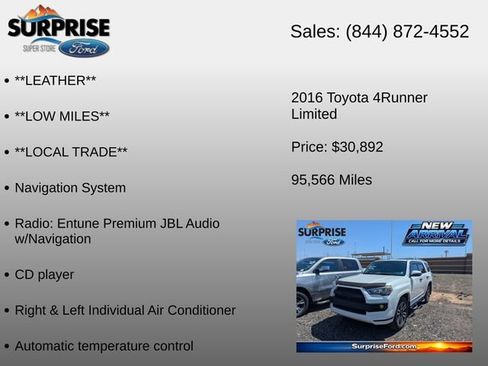 Used 2016 Toyota 4Runner Limited AWD/4WD image 12