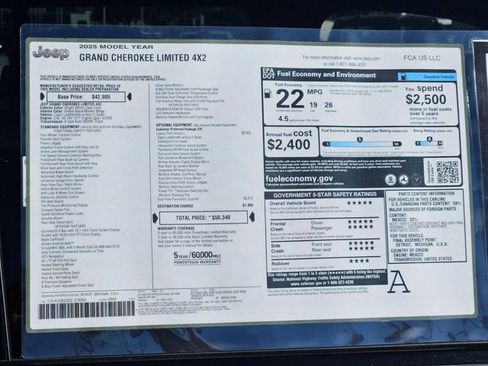 New 2025 Jeep Grand Cherokee Limited w/ Luxury Tech Group II RWD image 16