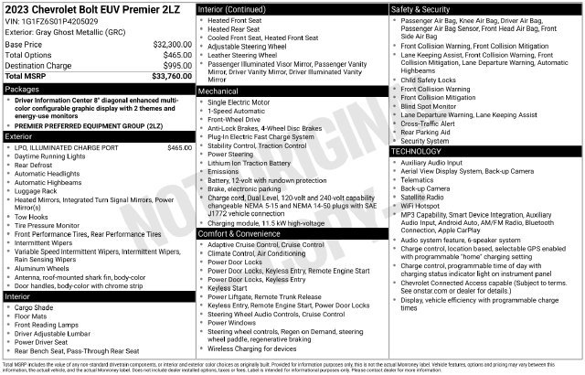 Used 2023 Chevrolet Bolt EUV Premier FWD image 19
