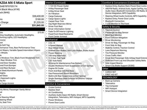 New 2026 MAZDA MX-5 Miata Sport RWD image 37